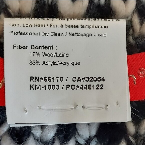 Ana Maison Black Cream Floral Print Wool Acrylic Scarf - Picture 7 of 7